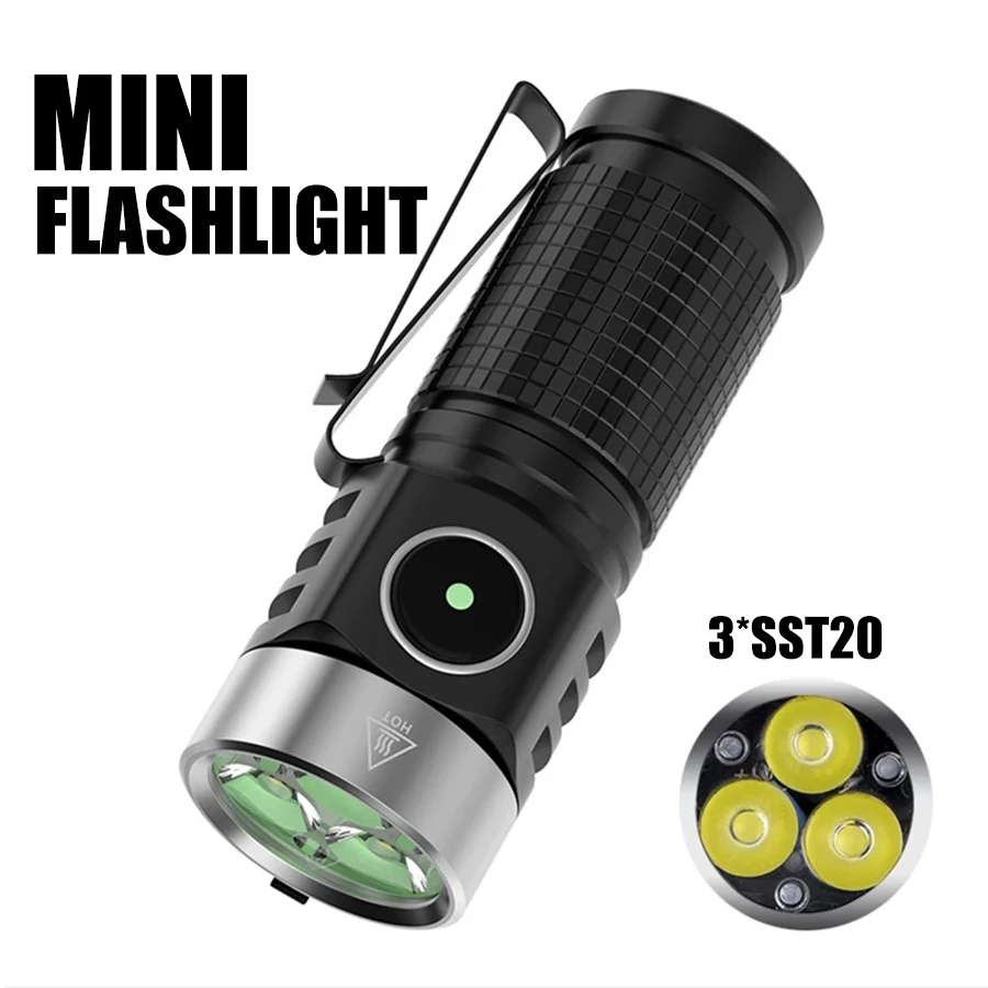 강력한 미니 EDC LED 손전등, USB-C 충전식 키체인 작업등, 강력한 자석 방수 토치, 야외 캠핑 랜턴