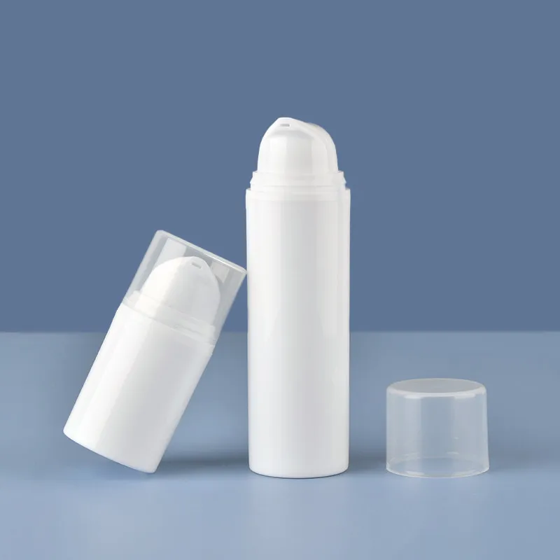 Plastic Travel Bottles 15ml 30ml 50ml Cream Refillable Bottle White Airless Pump Emulsion Vacuum Lotion Bottle refillable lotion bottle