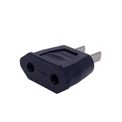 Universal Travel Plug Adapter and Power Converter with AC Charger Outlet (Type2 Black)