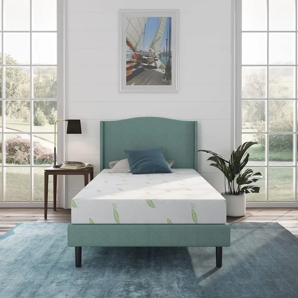 Mattress Anula Green Tea Infused Memory Foam Twin Size Bed in a Box CertiPUR-US Certified