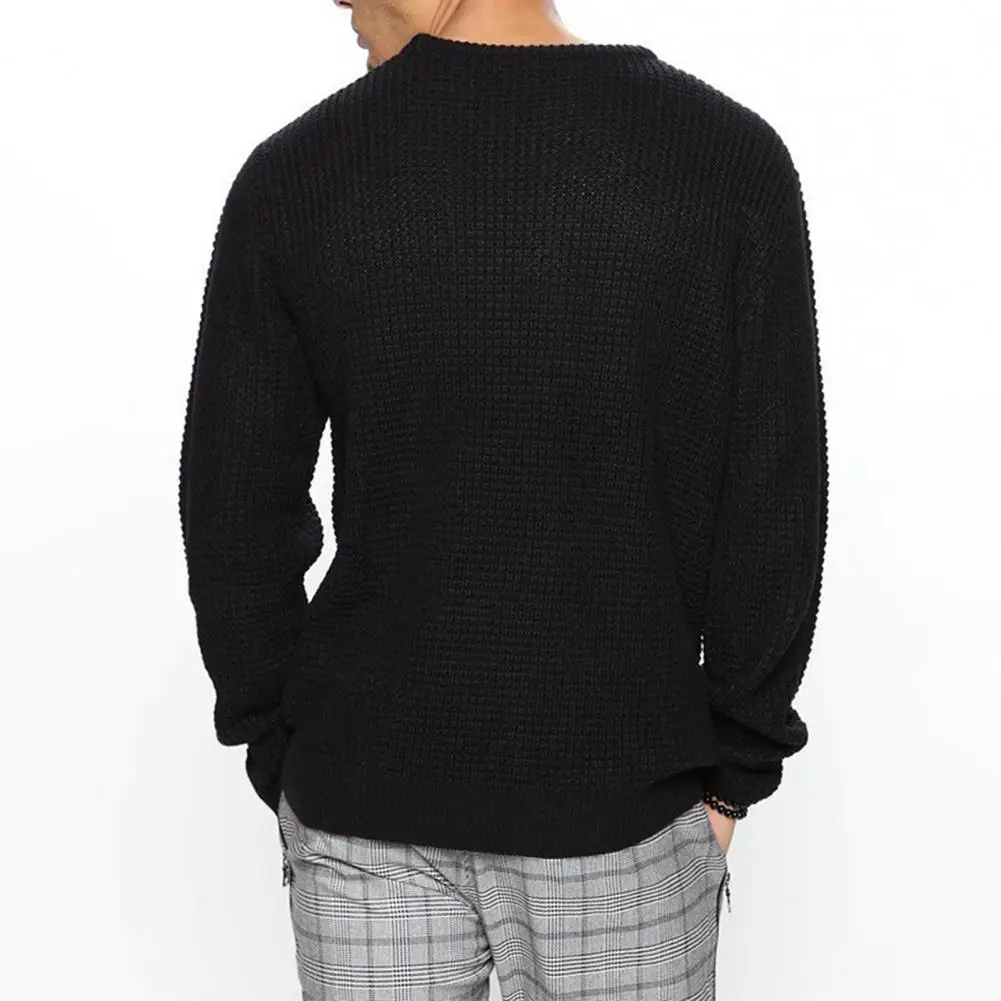 

Casual Sweater Cozy Men's Knitted Sweater Soft Warm Stylish Mid-length Design for Fall Winter Individual Knitted Sweater