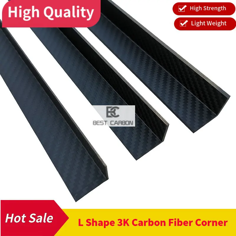 Free shipping Twill matte surface , L shape 3K Carbon Fiber