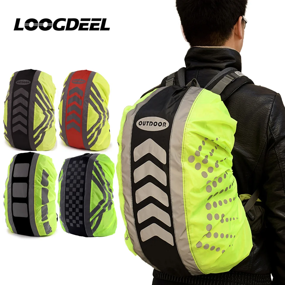 Backpack Cover LOOGDEEL Dustproof Waterproof Rainproof Reflective Sport Bag Riding Accessory
