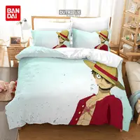 Bandai – ensemble de literie une pièce, dessin animé japonais, housse de couette Luffy, simple, Double, grande chambre à coucher, décoration de lit 3