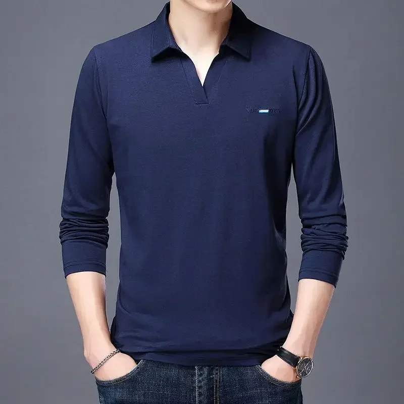 thumbnail image 1 of Camiseta ajustada para hombre, sudaderas tipo polo lisas, talla de invierno, ropa elástica para hombre, camiseta de poliéster de alta calidad a granel, camiseta Y2k, 1 of 5