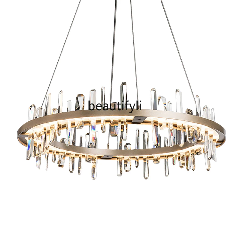 

Post-Modern Light Luxury Crystal Living Room Chandelier Model Room Dining Room round Personalized Creative Decorative Lamp