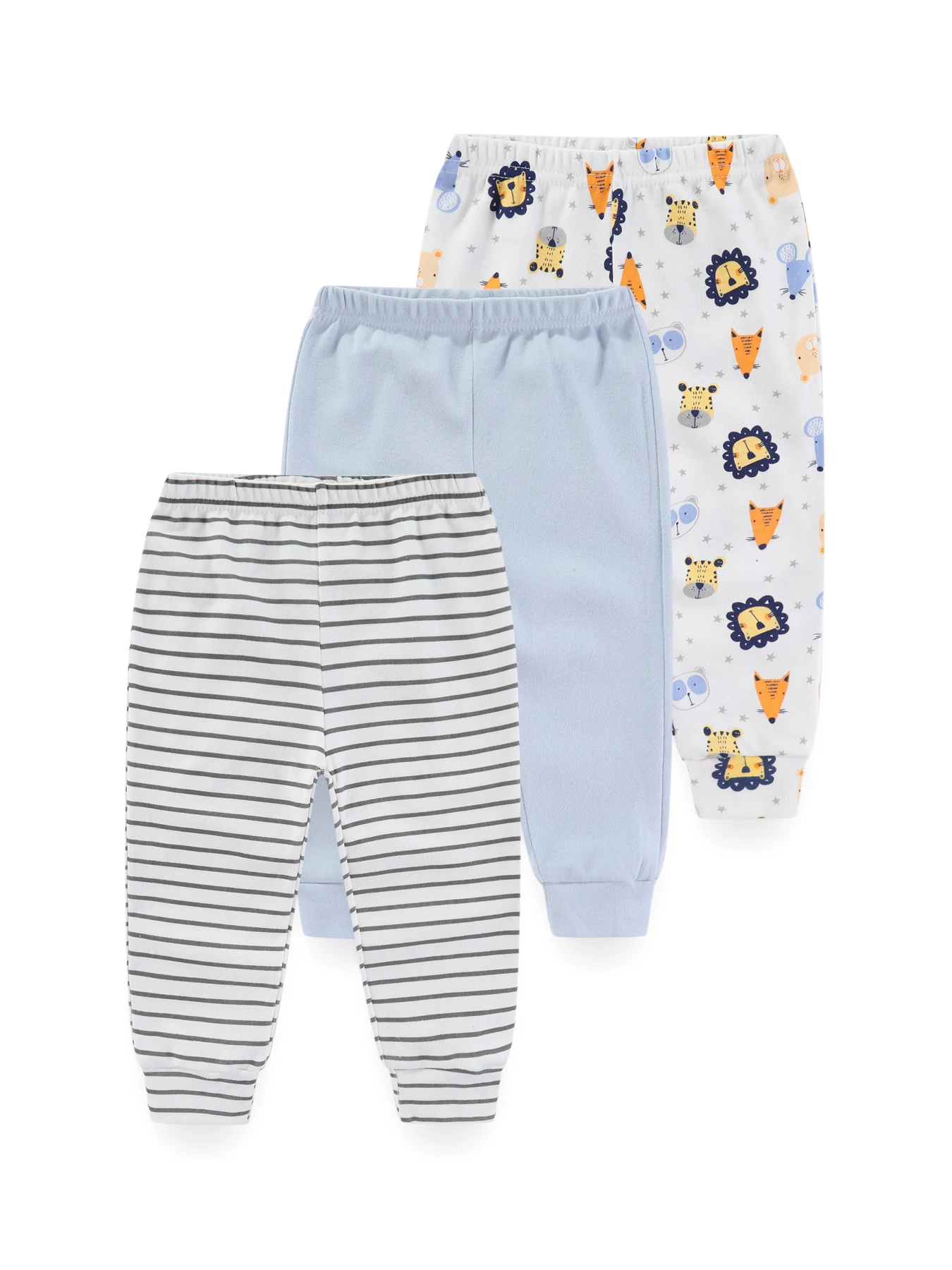 Baby Trousers Cotton Pants Kiddiezoom Cartoon Baby Pants 3-Pack Boy Girl Long Trousers 0-24M Cotton Soft Infant Clothes