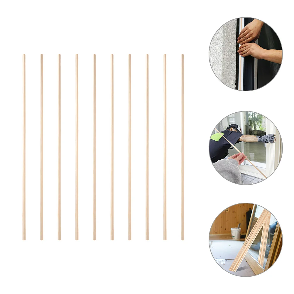 

10 Pcs Dowels Triangular Wooden Strip Trim for Window Screen Trims Decor Modeling Decorative