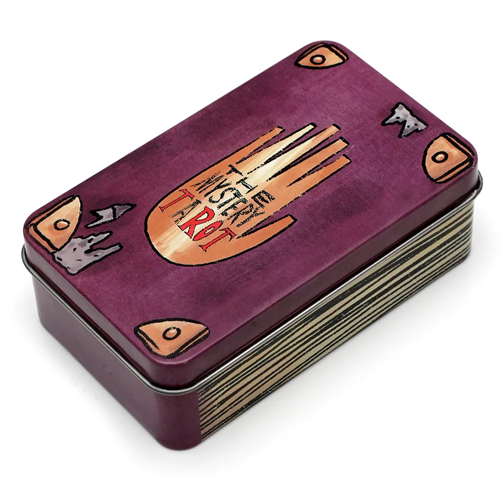 High Quality Mystery Tarot Card 78 Deck in A Tin Metal Box Gold-plated Edge English Tarot Cards for Divination Tarot Deck 3