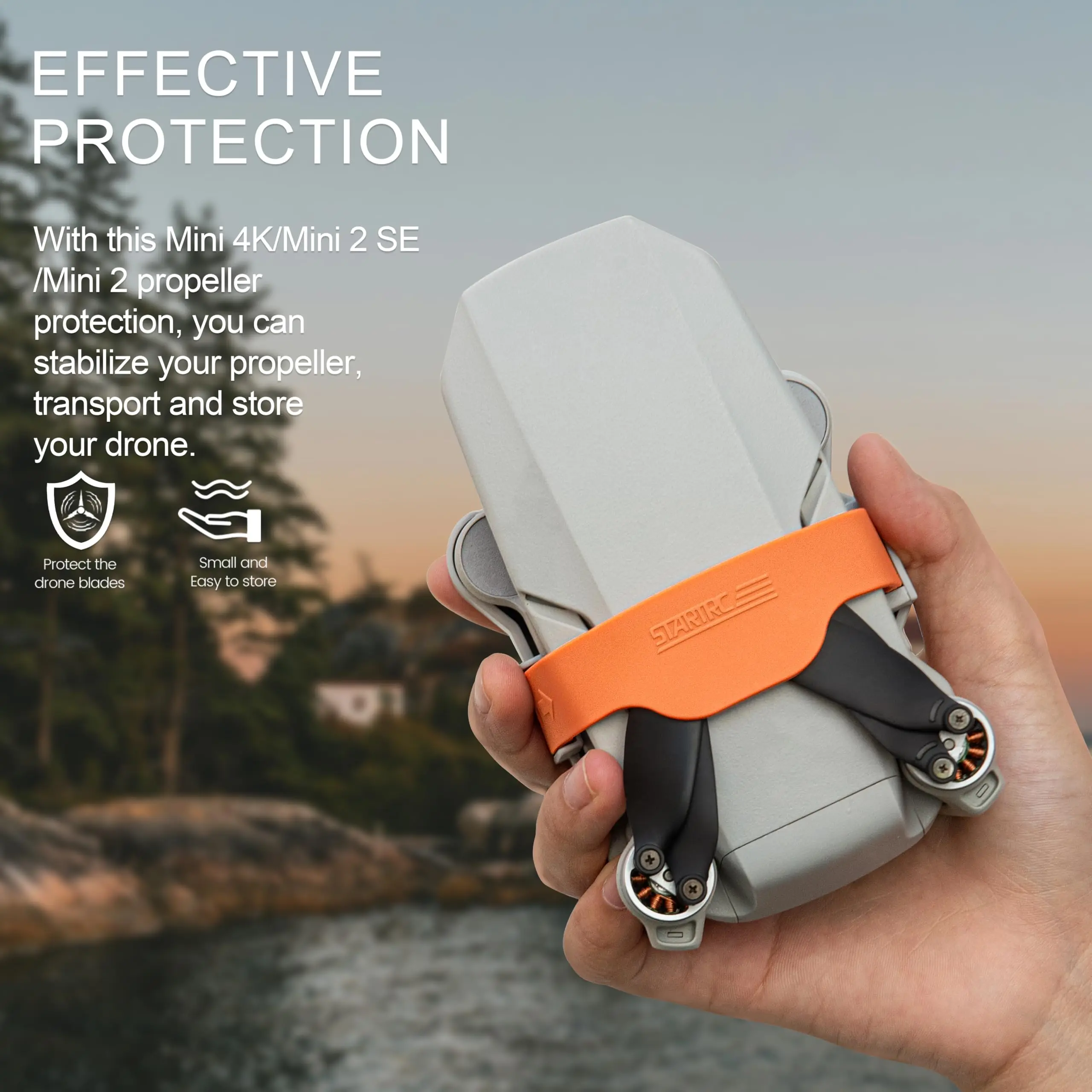 Sangle fixation hélices DJI Mini 4K/Mini 2/Mavic Mini 2 - Protection rapide