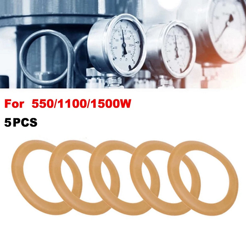5pcs Insulation Pump Piston Ring Rubber Wear Resistance For 550W/1100W/1500W Oil-Free Silent Air Compressor Accessories