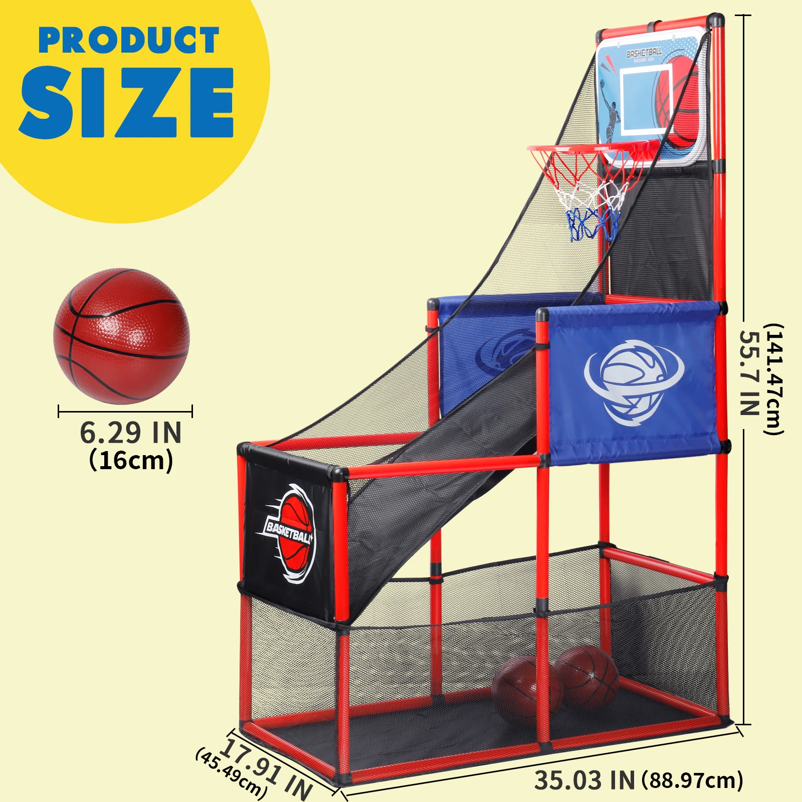 Arcade Basketball Game Set with Balls and Hoop,For Boys&Girls,Indoor Outdoor Toy,Ideal for Competition,Halloween/Christmas 2
