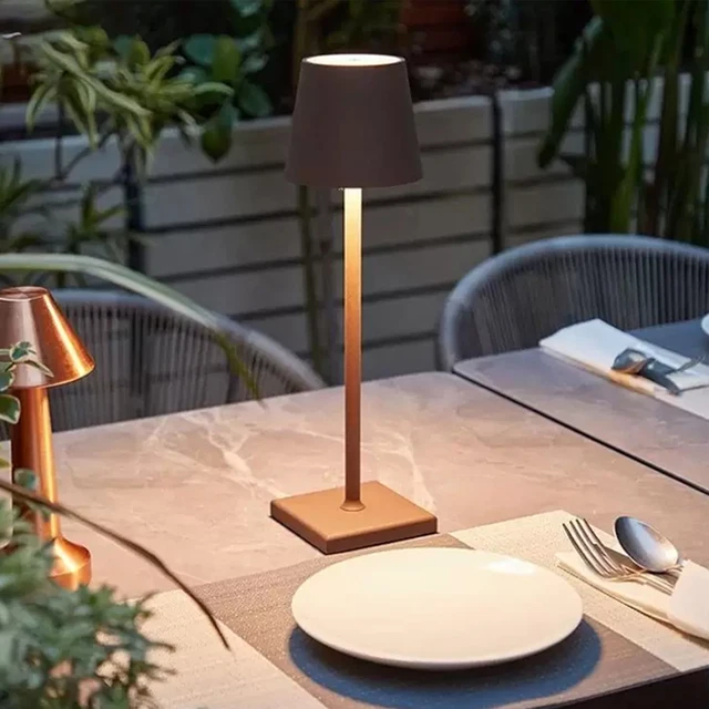 USB Aluminum Alloy Desk Lamp LED Rechargeable Table Lights for Bar Living Room Reading Book Wireless Lamp 2