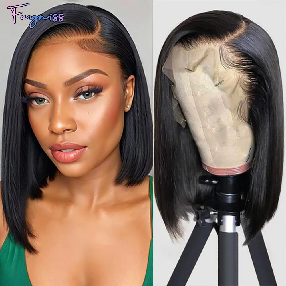 Straight Bob Wig Human Hair Lace Front Wigs For Women 13x4 Transparent Lace Frontal Bob Wig Human Hair Pre Plucked 4X4 human hair wig human hair extensions lace front wig human hair wigs front lace wig