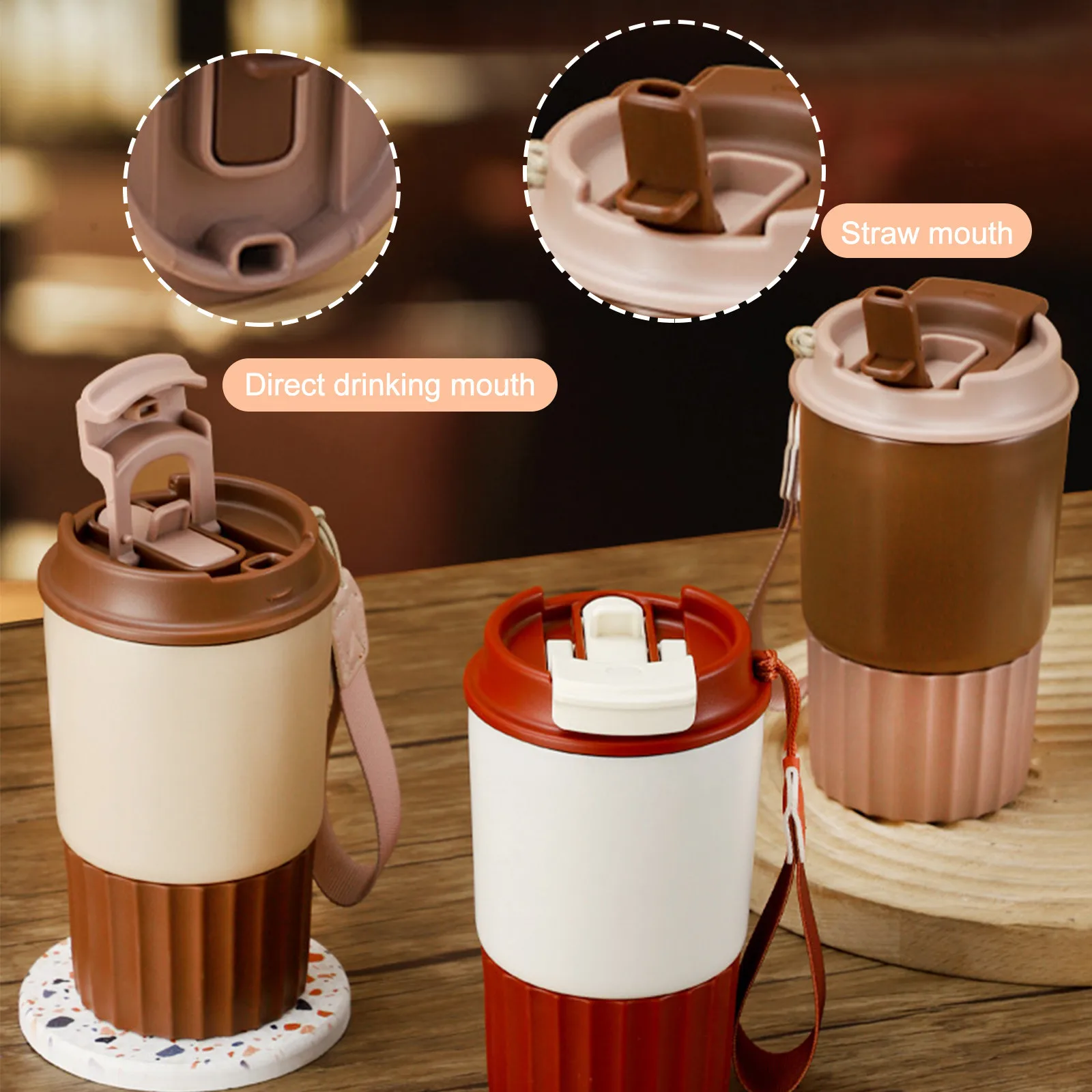 480ML Stainless Steel Water Bottles Insulated Water Bottles Thermos Bottle Drinking Bottle Coffee Cup Travel Mug