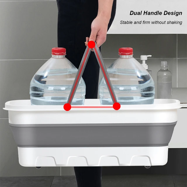 Foldable Mop Bucket Collapsible Portable Wash Basin Dishpan With