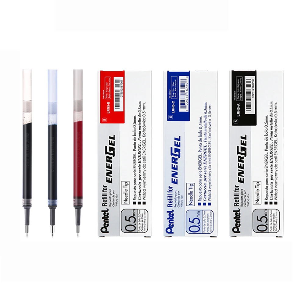 12pcs 일본 펜텔 젤 펜 리필 0.5mm 니들 팁 LRN5TL 펜 리필 빠른 건조 BLN105/BLN75 사무용품 문구