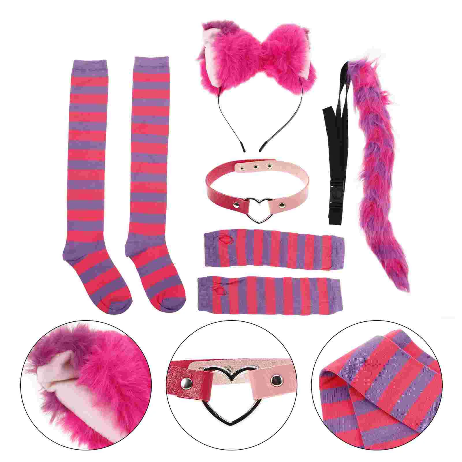 Animal costume set 1 set cat costume accessories cosplay cat ears headband tail gloves collar socks Halloween costume kit