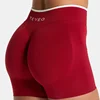 TEVEO Short de sport sans couture pour femme, blanc uni, taille haute, effet push-up, idéal pour le yoga et la course à pied