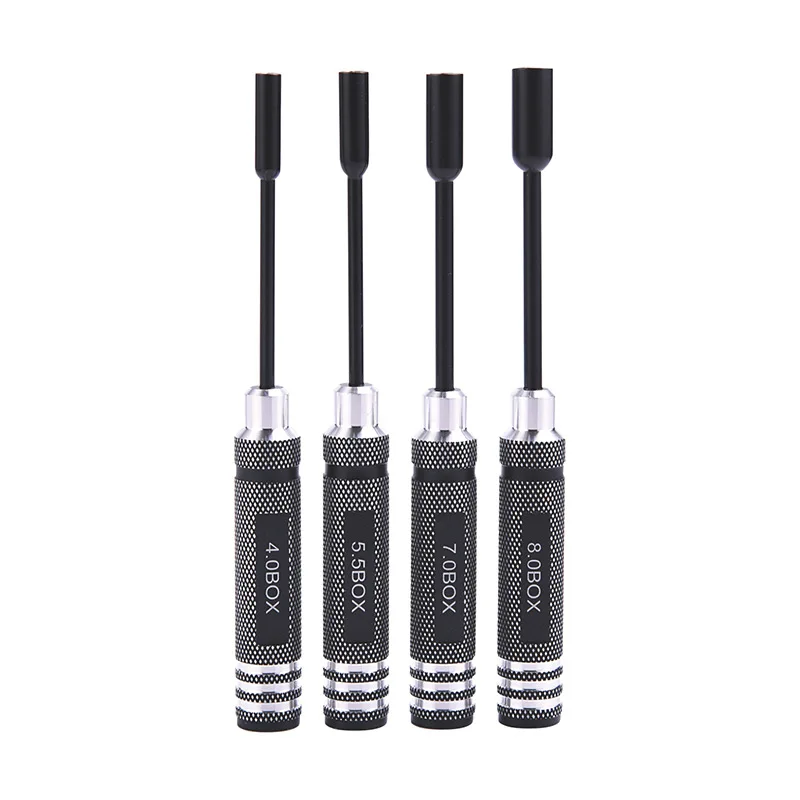 

4-piece black round handle sleeve, suitable for aircraft model, vehicle model and ship model tool combination
