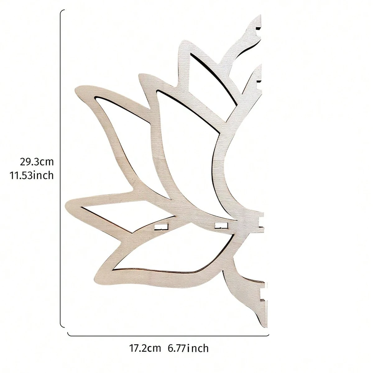 1pc, 6.7*11.5inch lotus shape wall decoration pendant, DIY assembly wooden small storage shelf (without nails)