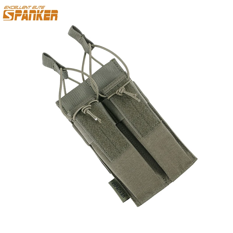 Eccellente Elite Spanker Tactical Double Magazine Pouch 9Mm/Mp5/ Mp7/Arp9 Magazine Mag Molle Hunting Gun Accessori Borse
