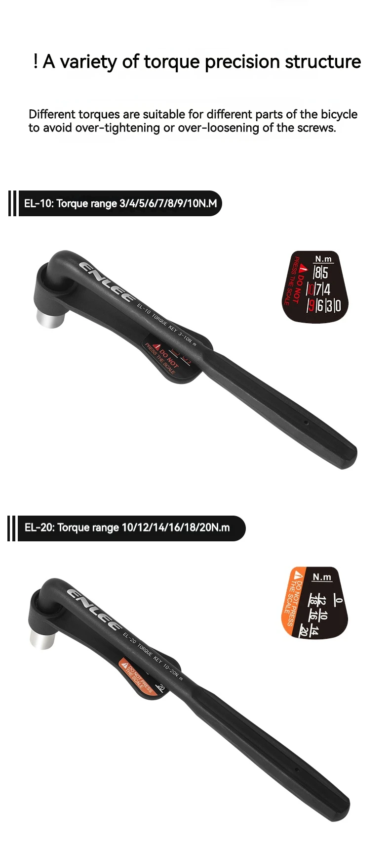 ENLEE Fahrrad Drehmomentschlüssel mit Bit Set Tragbare Kleine MTB Rennrad Inbusschlüssel Werkzeug Steckschlüssel Für Fahrrad Reparatur Kit – Detail 10