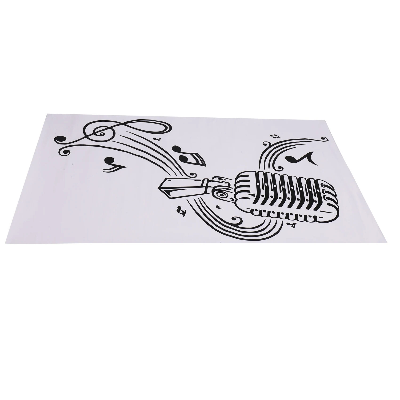 EYFL-Microphone Music Note Wall Art Musical Notes Sticker For Ktv Bar Background Home Decorations