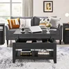 41" Lift Top Coffee Table with 2 Storage Compartments for Living Room, 4