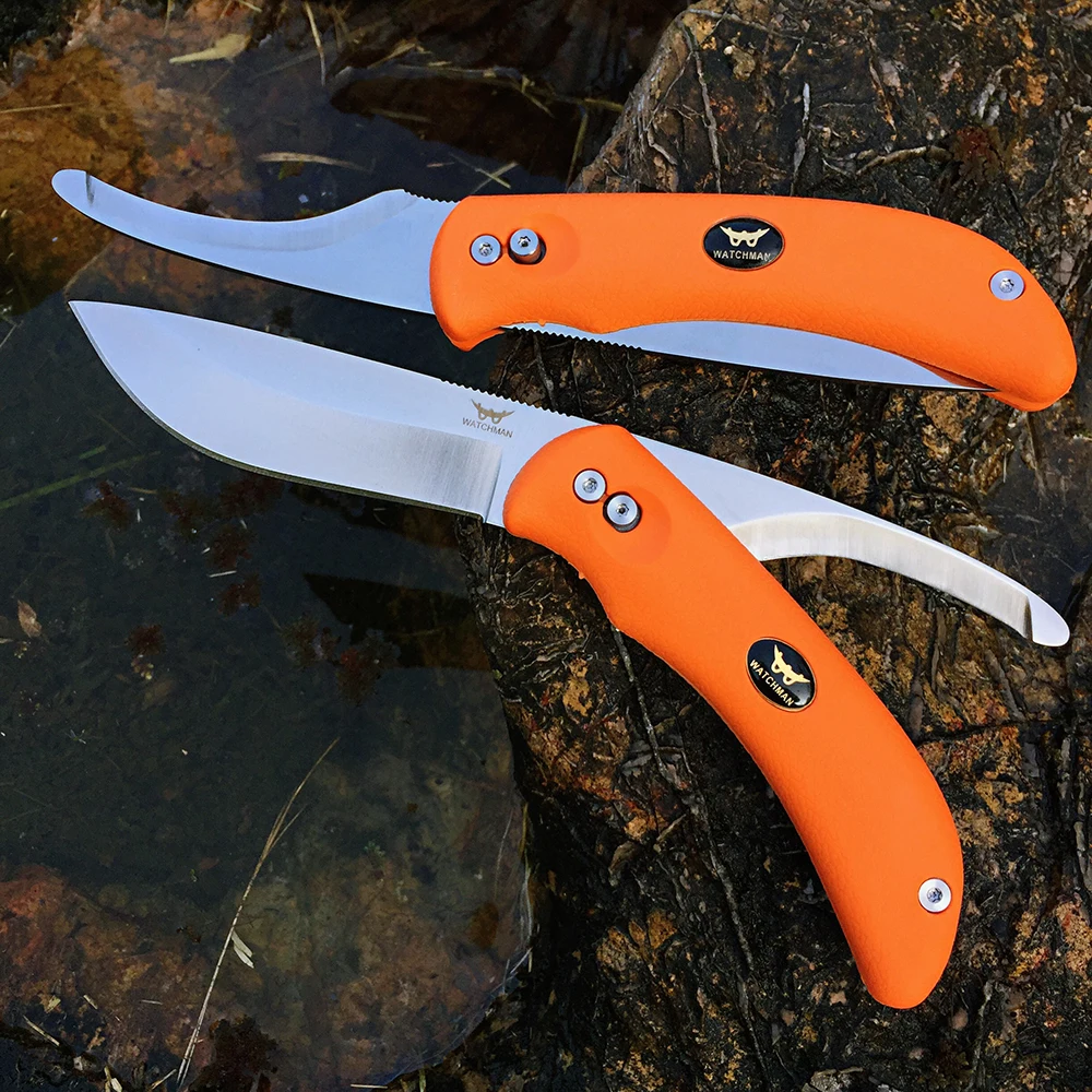 DoubleBladeFoldingHuntingKnifeTwoBladesinOneButcherKnife