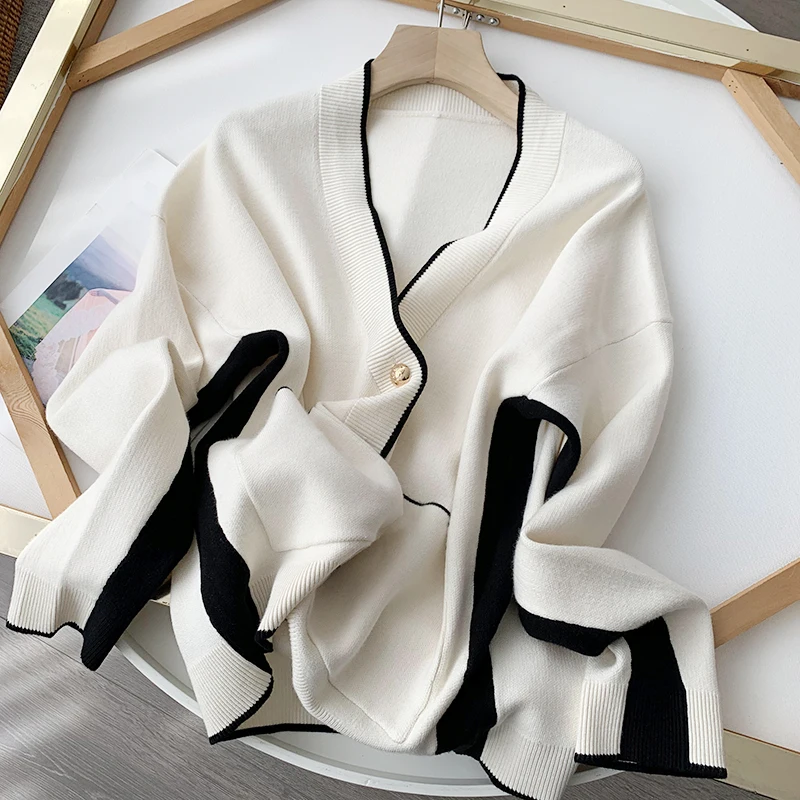 Donegirl 2023 Women Cardigan Button V-Neck Knitted Sweater Cardigans Female Casual Pockets Fashion Ladies Tops cardigans mujer 3
