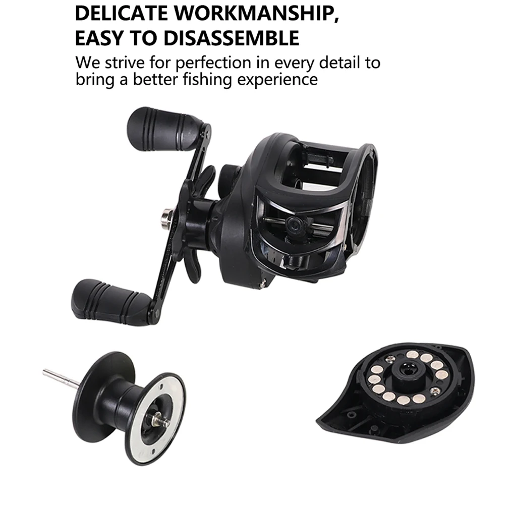 Baitcasting Fishing Wheel 7.2/1 Gear Ratio Fishing Coil Reel Max Drag 10kg Saltwater Freshwater for Beginners Accessory