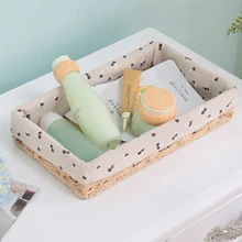 

Woven Wicker Shower Basket Organizer Japanese Toiletries Caddy Portable Bathroom Basket Bath Laundry Box Bathrooms Accessories