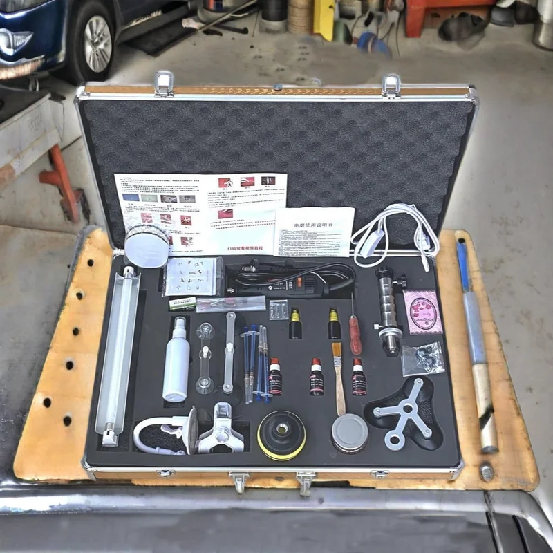 Automotive front windshield repair toolbox Automotive glass crack repair professional accessories toolbox