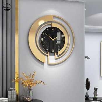 Round 45cm Glass Mirror Luxury Wall Clock 1