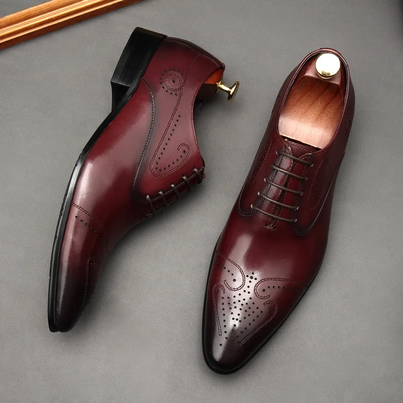 Handmade-Mens-Dress-Shoes-Luxury-Genuine-Leather-2023Fashion-New-Style ...