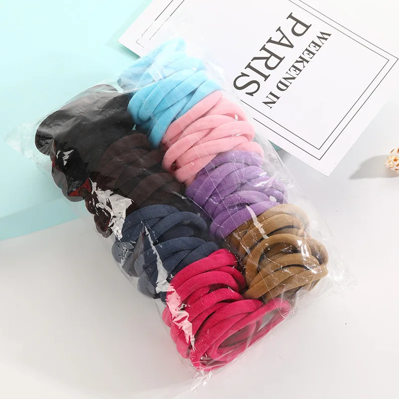 High Elasticity Seamless Hair Ties - 100-Pack Multi-Color Collection