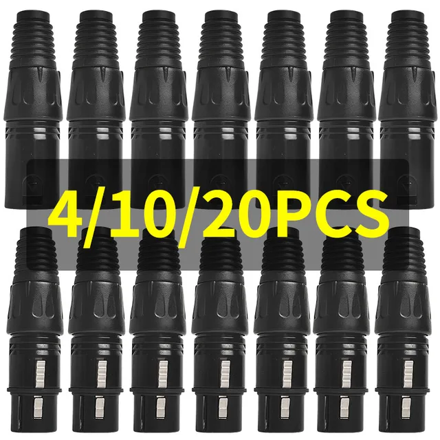 4/10/20pcs 3-Pin XLR Male to Female Adapter - Balanced Audio Plug for Microphone Mixer Speaker 1