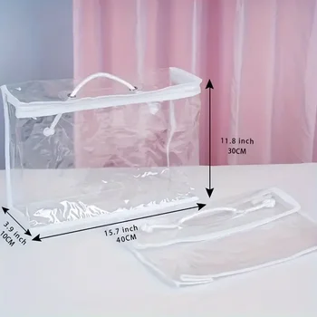 Sacchetti per imballaggio in PVC trasparente con manici Coperta da letto portatile Imballaggio Federa Borsa di stoccaggio impermeabile antipolvere