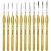11pcs Professional Fine Detail Paint Brushes Set with Ergonomic Handle Nylon Miniature Painting Brushes for Acrylic Watercolor 1