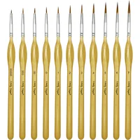 11pcs Professional Fine Detail Paint Brushes Set with Ergonomic Handle Nylon Miniature Painting Brushes for Acrylic Watercolor 1