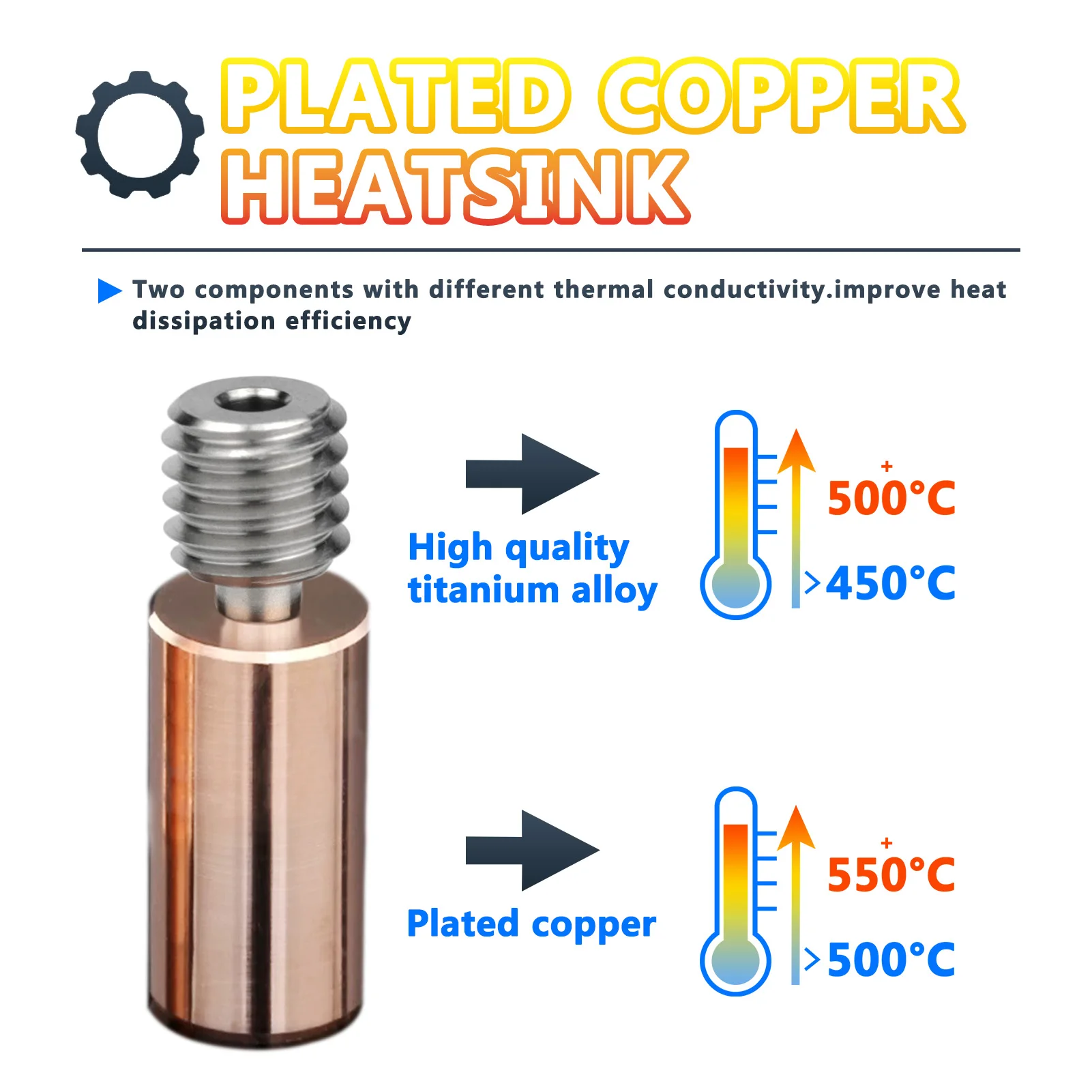 Für Sidewinder X1/X2 Genius Hotend Kit Thermistor Wärme Rohr Heizung Block Bimetall Throat Volcano Düse Idler Arm set – Detail 6