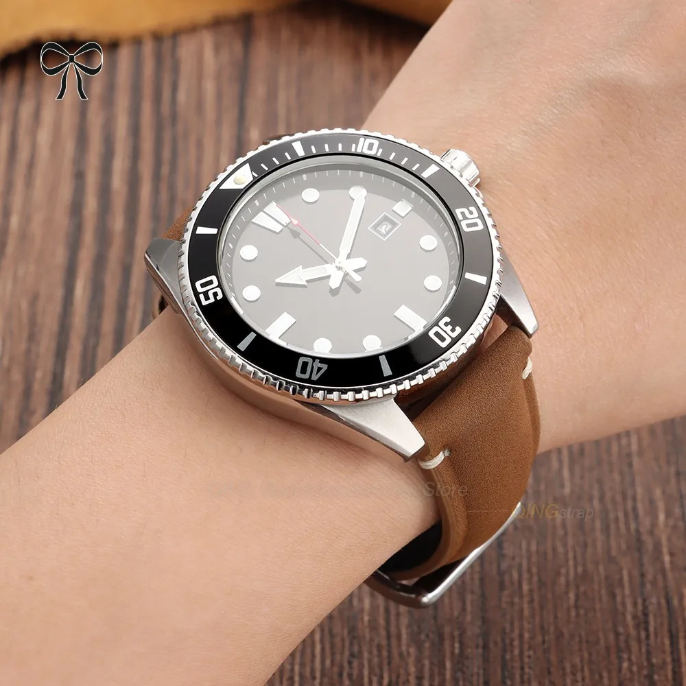 Vintage Brown Leather Watch Strap, Matte Finish, 20mm or 22mm - Unisex Cowhide Universal Bracelet