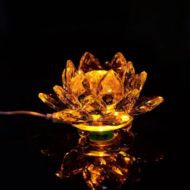 Art Now Modern Crystal Lotus Ornament Ornament European Creative Living Room Desk Craft Ornament Crystal Glass Craft Decor