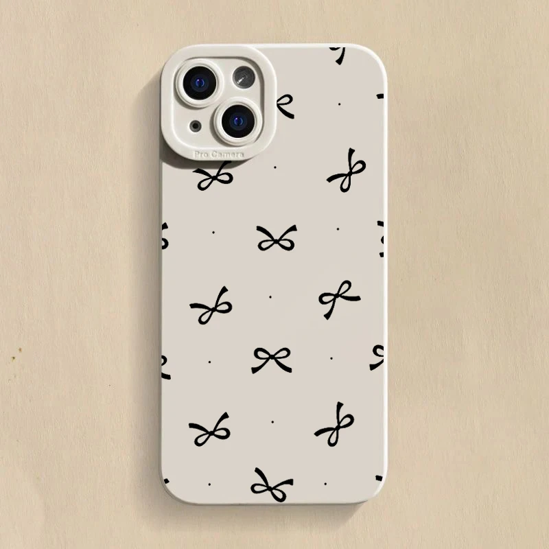 Elegant Black Bow Shockproof Silicone Phone Case – Soft and Durable Cover
