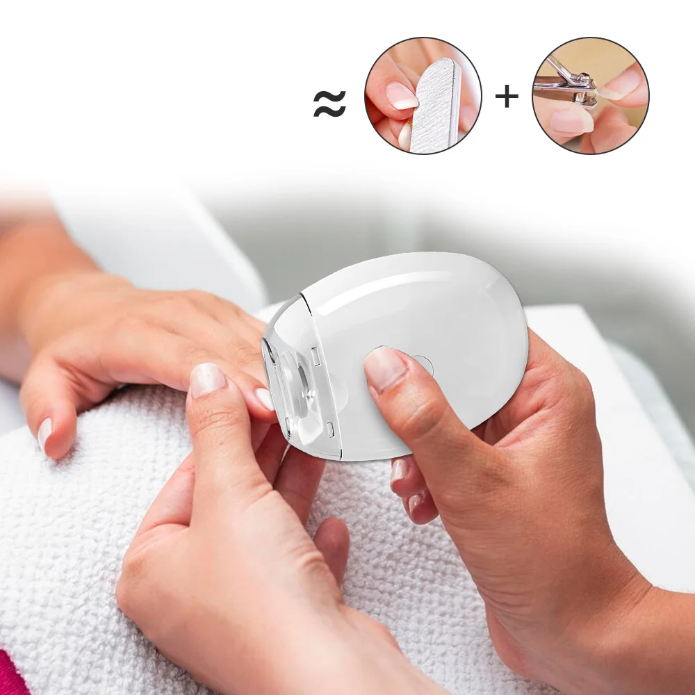Baby Nail Trimmer Electric, Rechargeable Baby Nail Clippers With 6 Grinding Heads And LED Light, Safe File Easy To Use