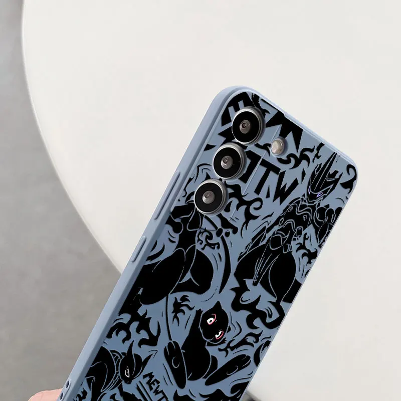 Gengar Mewtwo Pokemon Phone Case For Samsung Galaxy S24 Ultra S23 5G S22 Plus S21 S20 FE S10 S24Ultra Case Liquid Silicone Cover