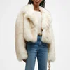Neo Mint Luxury Brand Runway Fashion Yellow Gradient Cropped Fluffy Fur Jacket Coat Women Winter Thicken Faux Fox Fur Outerwear 4