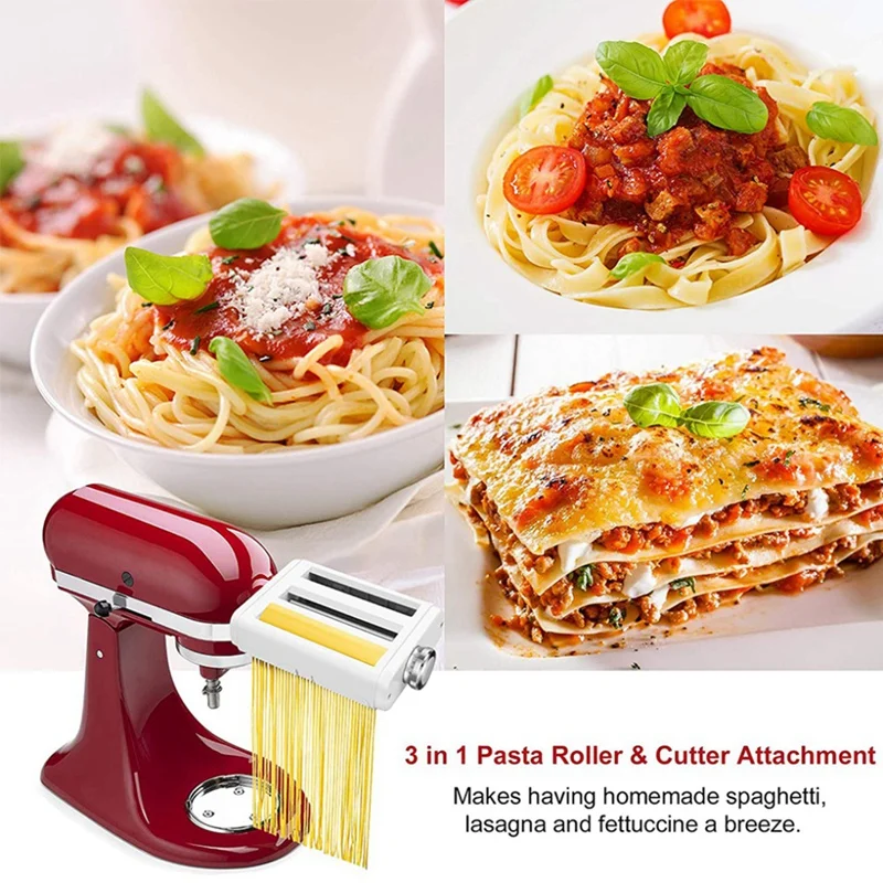 ANTREE 3-IN-1 Pasta Attachment & Ravioli Attachment for KitchenAid Stand  Mixers, Pasta Maker Assecories included Pasta Sheet Roller, Spaghetti  Cutter