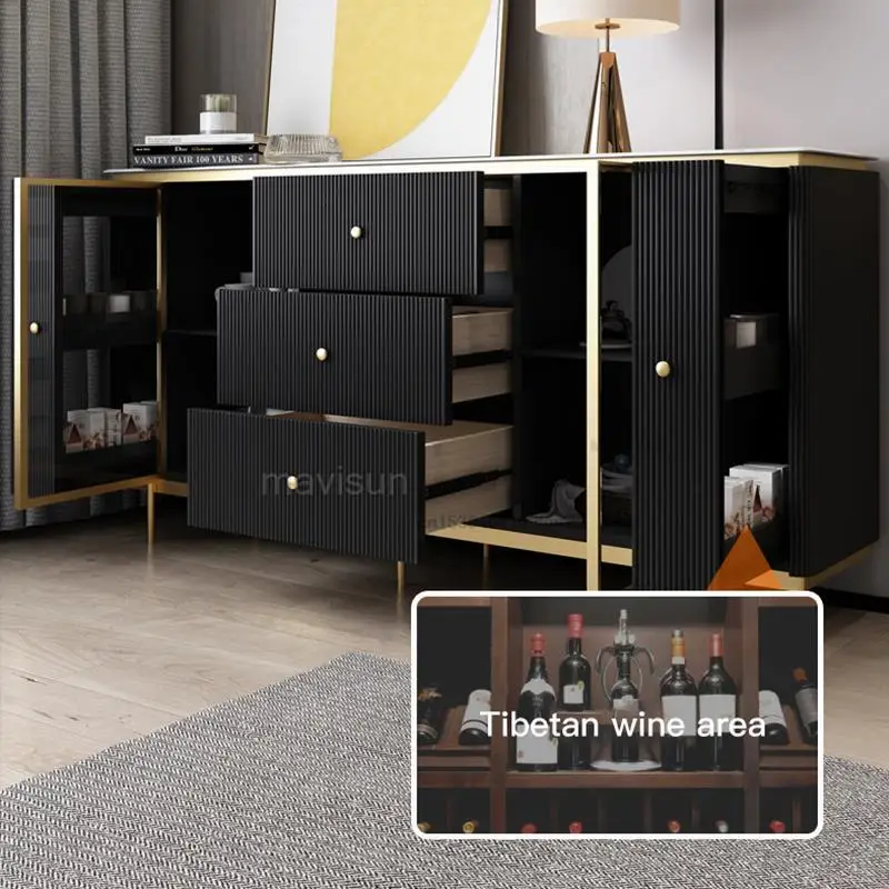 Light Luxury Rock Board Sideboard Household Modern Minimalist Restaurant Entrance Porch Cabinet High-end Furniture For Kitchen